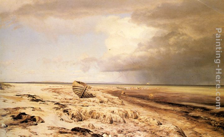 Deserted Boat on a Beach painting - Janus Andreas Bartholin La Cour Deserted Boat on a Beach art painting